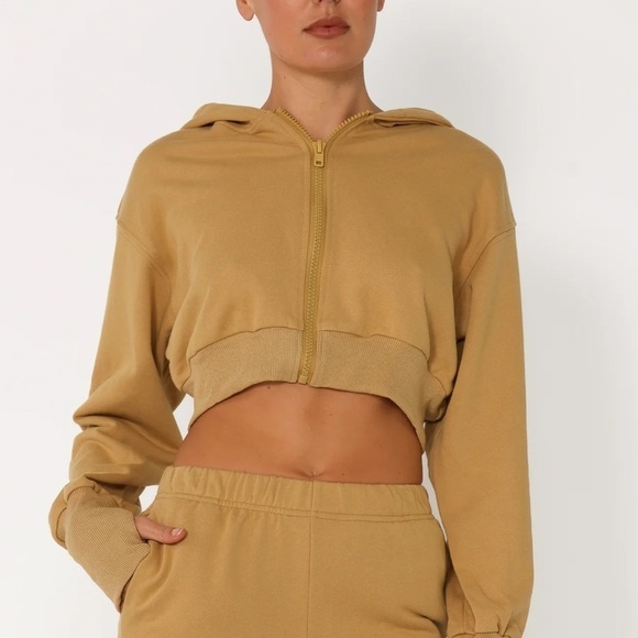 By Dylon Anderson Cropped Hooded Sweatshirt Jacket Size XS  NEW - Picture 1 of 10